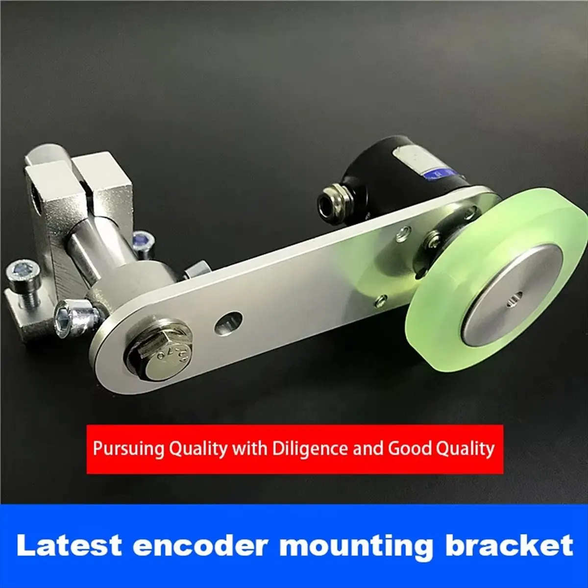 Encoder Bracket Aluminum Polyurethane Industrial Encoder Wheel Measuring Wheel 40mm Aluminum Encoder Mounting Bracket