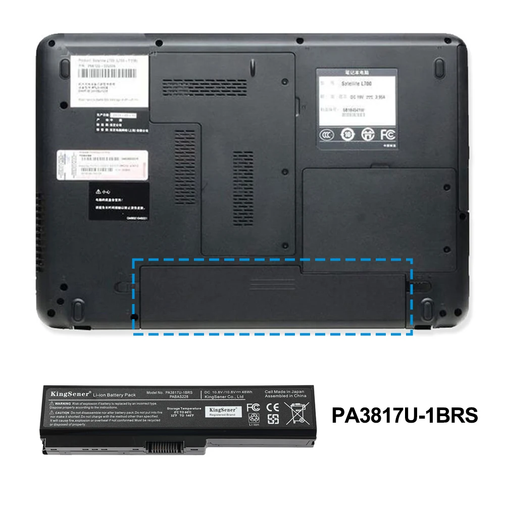 KingSener PA3817U-1BRS PA3817U Battery For Toshiba Satellite A660 C640 C600 C650 C655 C660 L510 L630 L640 L650 L670 L770 PA3818U