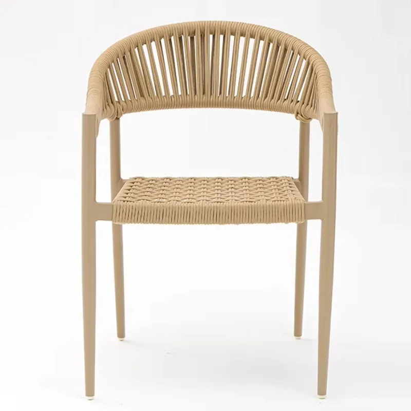 Armchair Balcony Outdoor Garden Chair Furniture Terrace Hotel Villa Stackable Rope Dining Chair