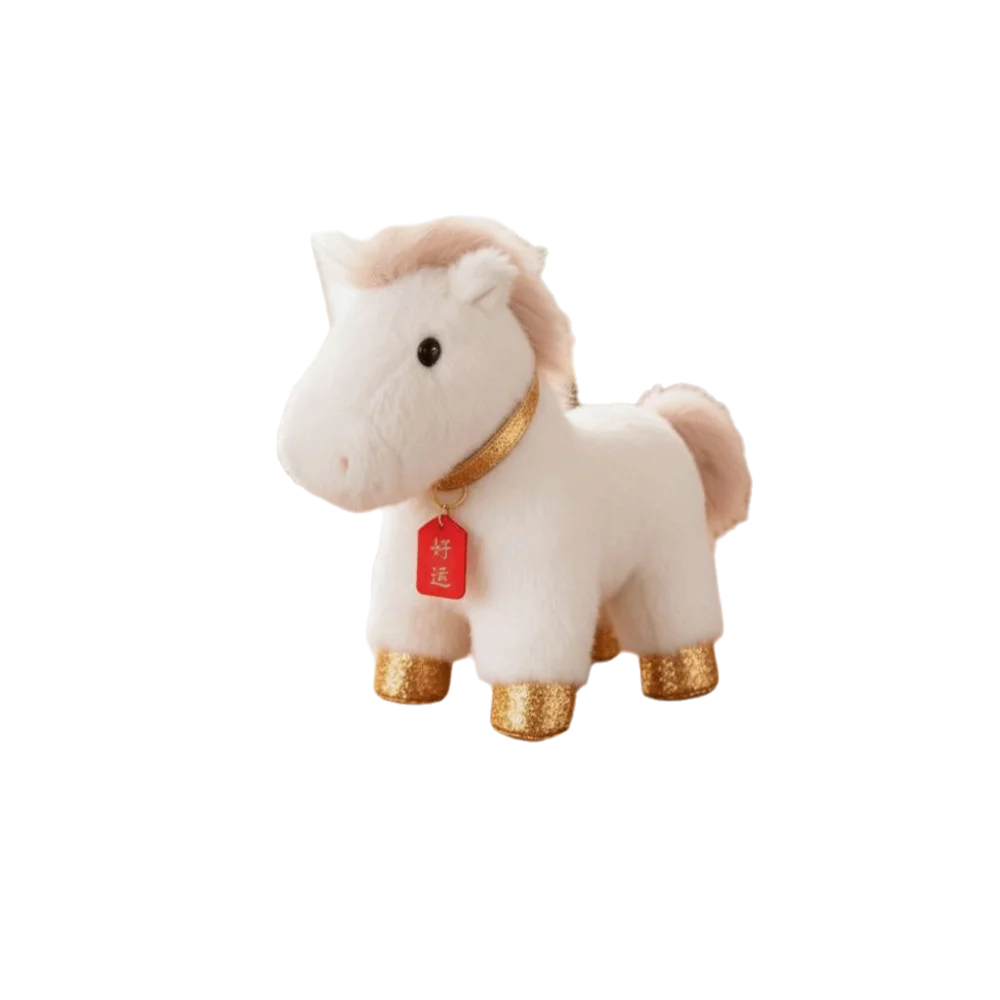 

Good Luck 25cm Lucky Pony Plush Toys Cartoon Soft Zodiac Pony Figurine Red Blessing Stuffed Horse Doll Gifts