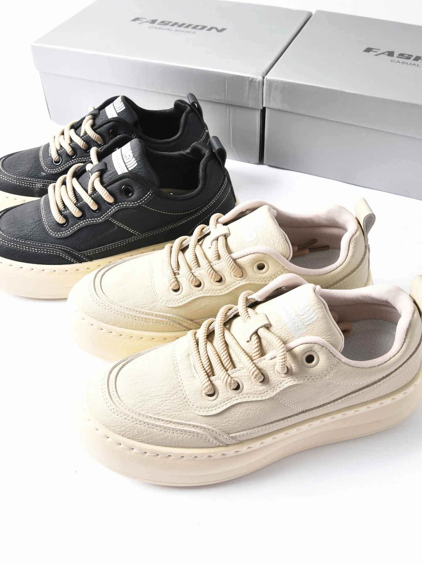 

New American Sle Thi Bot Anti-slip Wear-resistant Low-cut Lace-up Trendy Sports Casual Slip-ons Men's Spring oes