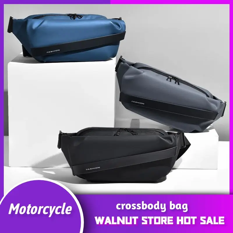 

Motorcycle Men's Chest Bag Cool Waterproof Multi-layer Crossbody Bag Large Capacity Casual Simple with Shoulder Bag