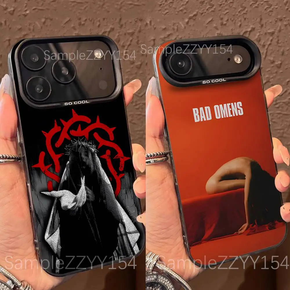 

B-Bad Omens Rock Band Phone Case For iPhone 17,16,15,14,13,12,X,8,Pro,Max,Plus,E,SE4,Air,Mini Black IMD Matte