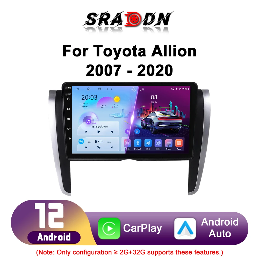 For Toyota Allion Premio T260 2007-2015 Android Car Radio Automotive Multimedia Player GPS Navigation Carplay Screen Auto Stereo