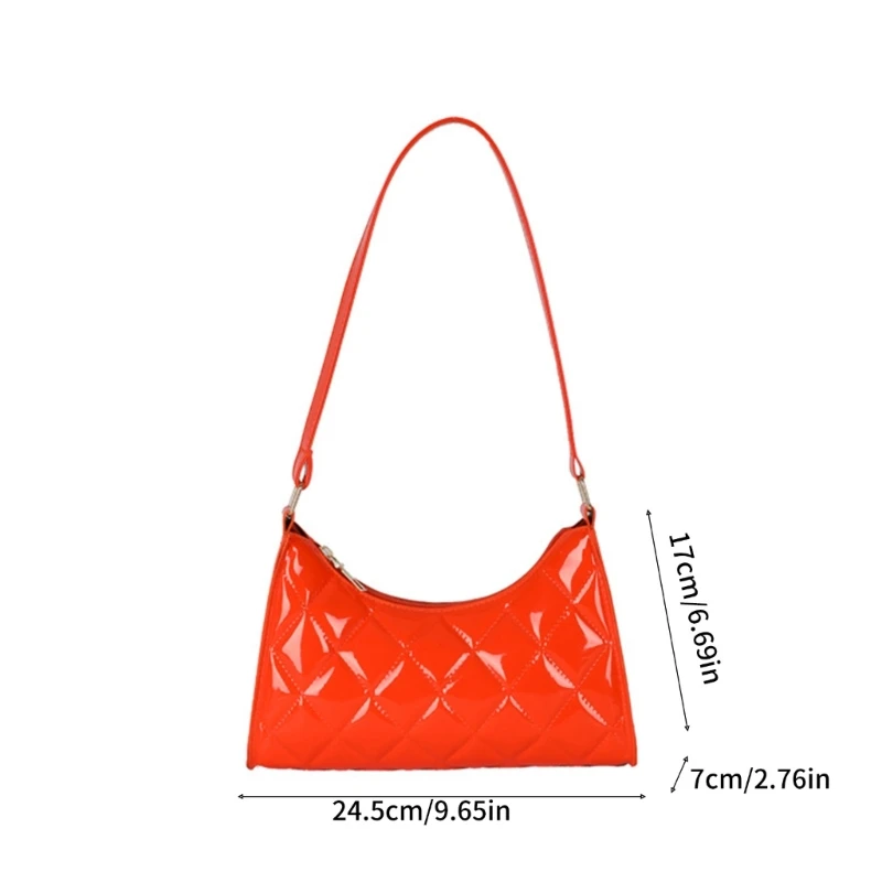 Fashion Diamond Grid Underarm Bag Vintage Y2k Tote Bags PU Leathers borsa a tracolla donna Casual borsa piccola Tote Bag