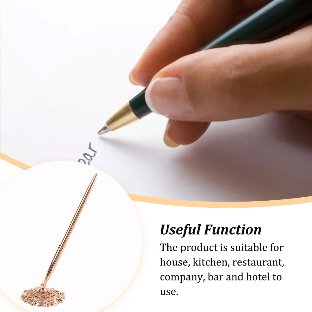 Round Gel Pens with Base Supplies Ball Pen Attached To Desk Signature Writing Tool Counter Business Office