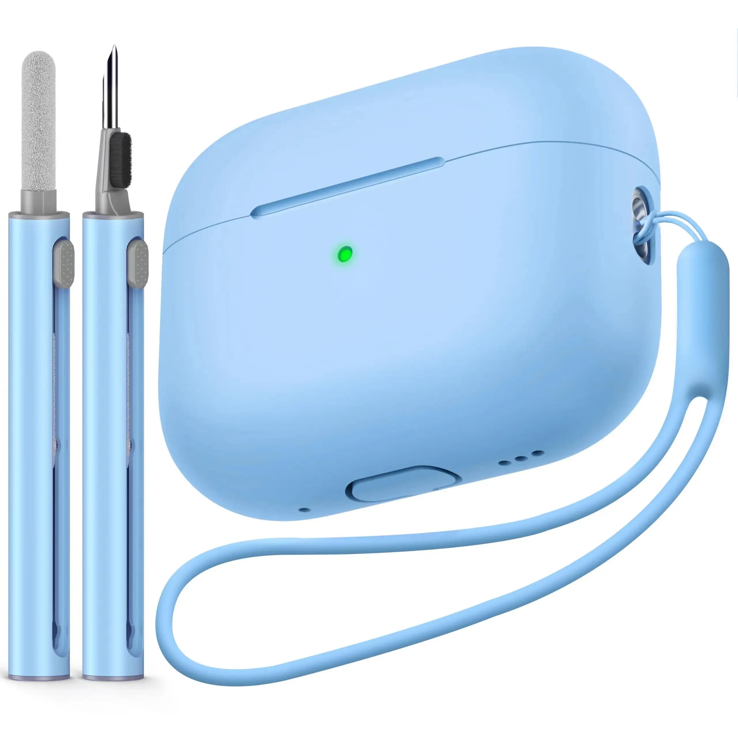 Für Airpods Pro 3. Generation Cover (2025) Slim Silikonhülle Vollständige Schutzhülle mit Handgelenkband für süße AirPods Pro 3 Hülle