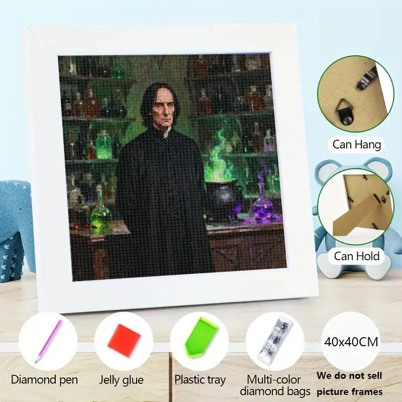 

1PC Harry Potter Severus Snape 5D DIY Diamond Painting Kit Full Drill Rhinestone Embroidery Magic Potion Classroom Wizard Profes