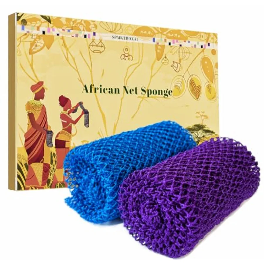 

African Net Sponge Authentic 2 Pieces African Exfoliating Sponge Real African Net Black Owned African Bath Sponge Back Scrubber