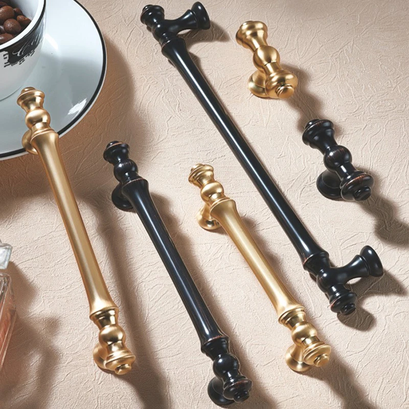 4Pcs Black Cabinet Knobs, 96 mm hole spacing Handles for Drawers and Wardrobe Doors