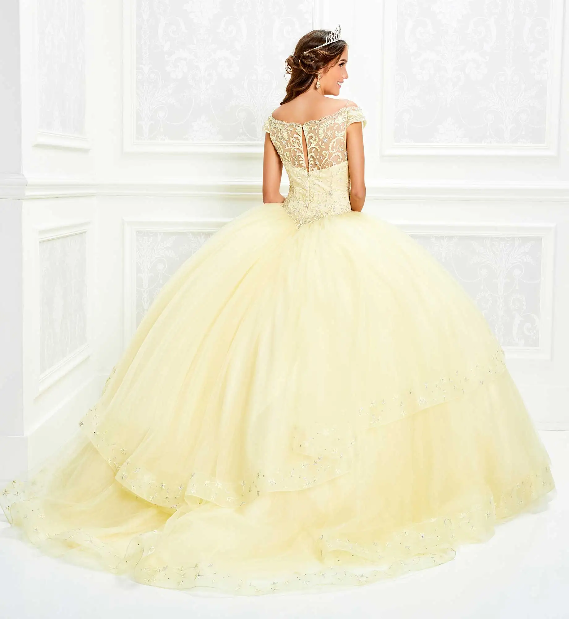 Puffy Quinceanera Dresses Ball Gown Off The Shoulder Tulle Appliques Mexican Sweet 16 Dresses Charro 15 Anos Customized