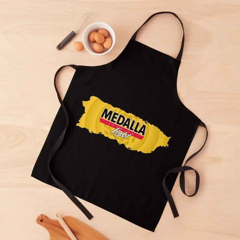 

Medalla Light Puerto Rico Apron For Home Accessories japanese woman Waterproof Kitchen Woman esthetician Apron