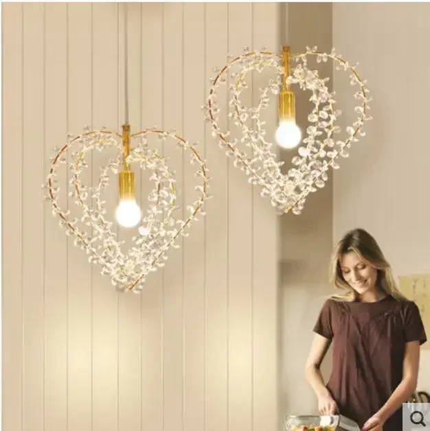

Crystal chandelier modern minimalist bedside creative Nordic style art bar restaurant porch pendent lamp