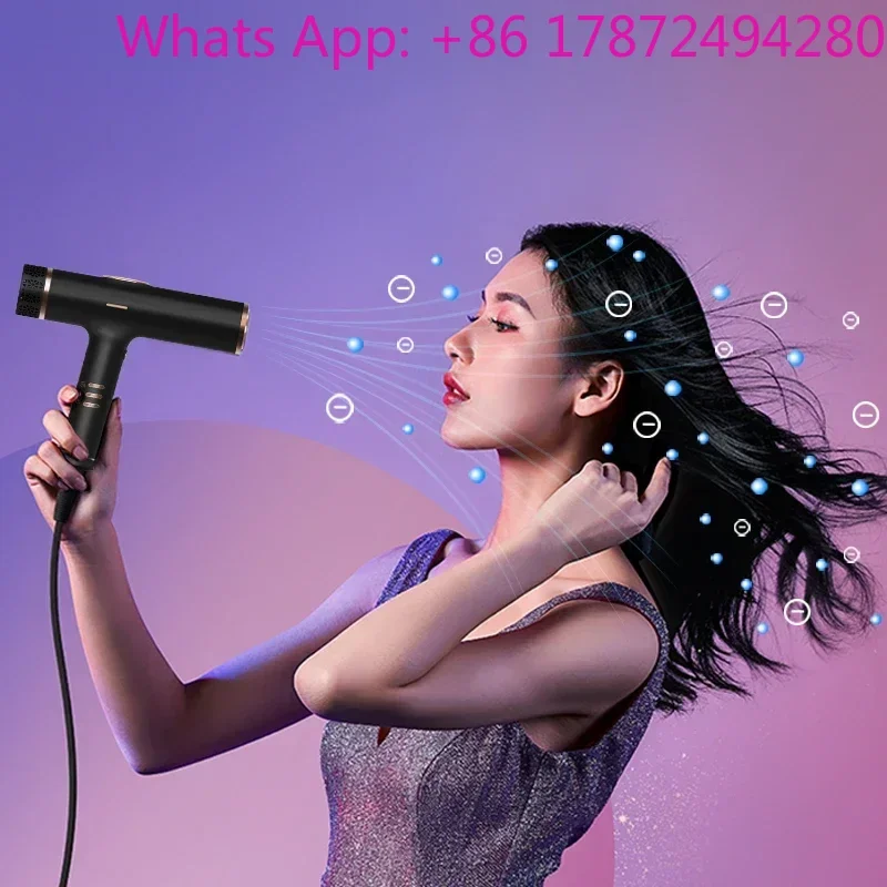 Negative Ion Technology Professional Hair Dryer,  Electric Hairdryer with Cold Hot Air And D, Quick-Drying Low Noise