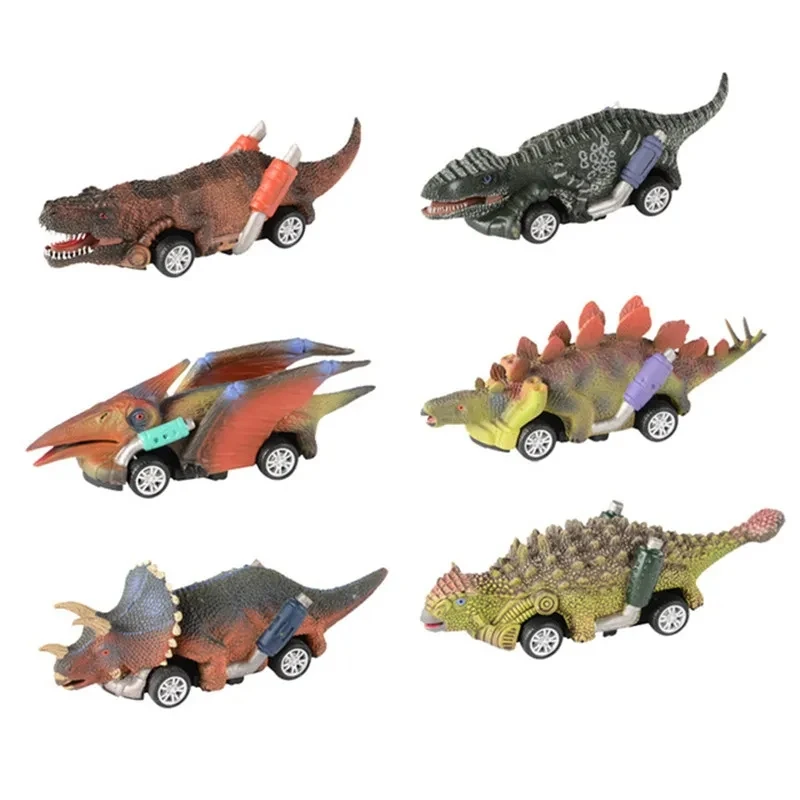 1 szt. Dino czterokołowy samochód Model dinozaura zabawa z dinozaurem samochodzik zabawka dinozaur Roadster impreza faworyzuje gry dla dzieci zabawka prezent