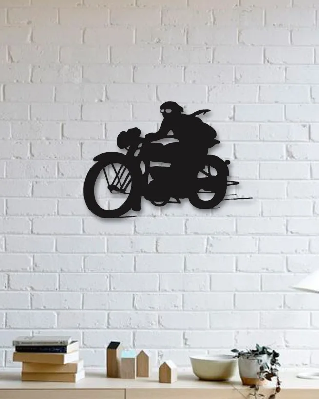 Classic Motorcycles Designed Wall Decorative Metal Wall Art Black Wall Décor,Living Room, Bedroom, Kitchen, bathroom Interior D