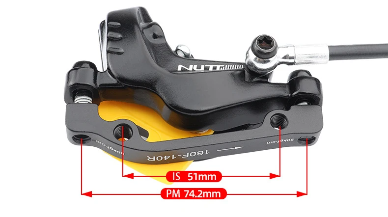 NUTT Electric Scooter 4 Piston Hydraulic Disc Brake Power-off Oil Disk for Zero 10X/11X, Vsett 10+/9+, Kaabo Wolf Warrior 11