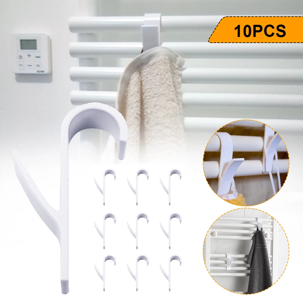 10 Pcs Gancho Cabide Gancho Gancho de Toalha Rack de Radiador Suporte de Banheiro Ganchos Cabide de Roupas Macio Cachecol Roupões de Banho Titular de Roupa Interior