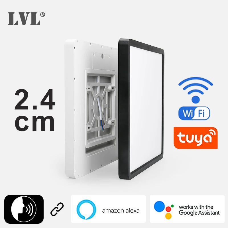 Nowoczesny kwadratowy Led inteligentny Panel światła ściemniania domu Lighing WiFi Tuya AI sterowanie głosem ultracienki montaż powierzchniowy lampa