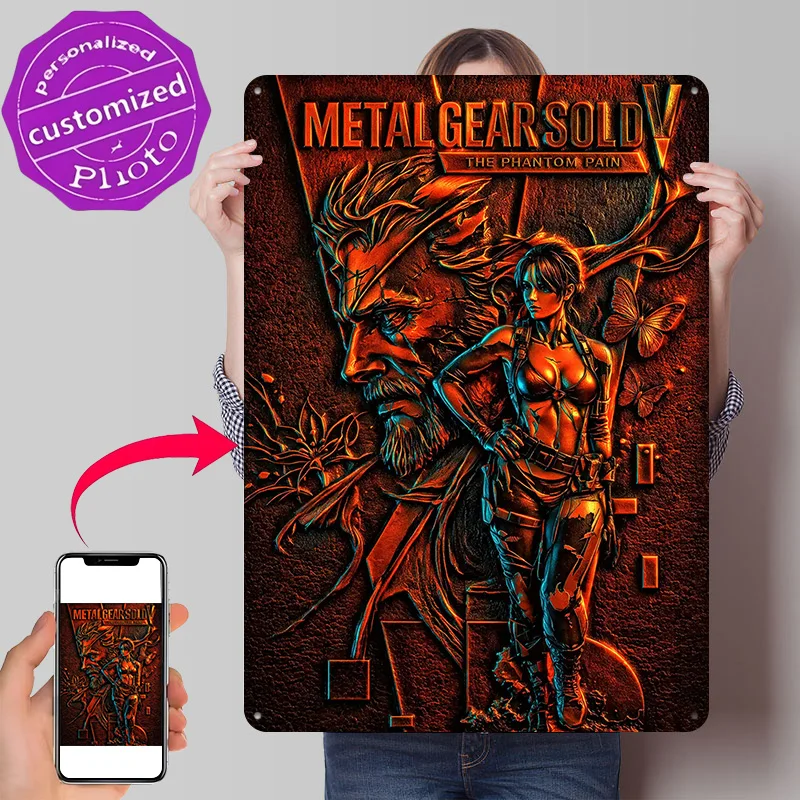 Metal Gear Solid V The Phantom Pain Metal Poster Perfect Gift for Fans Lovers Customized Wall Art Metal Sign for Bar Accessories