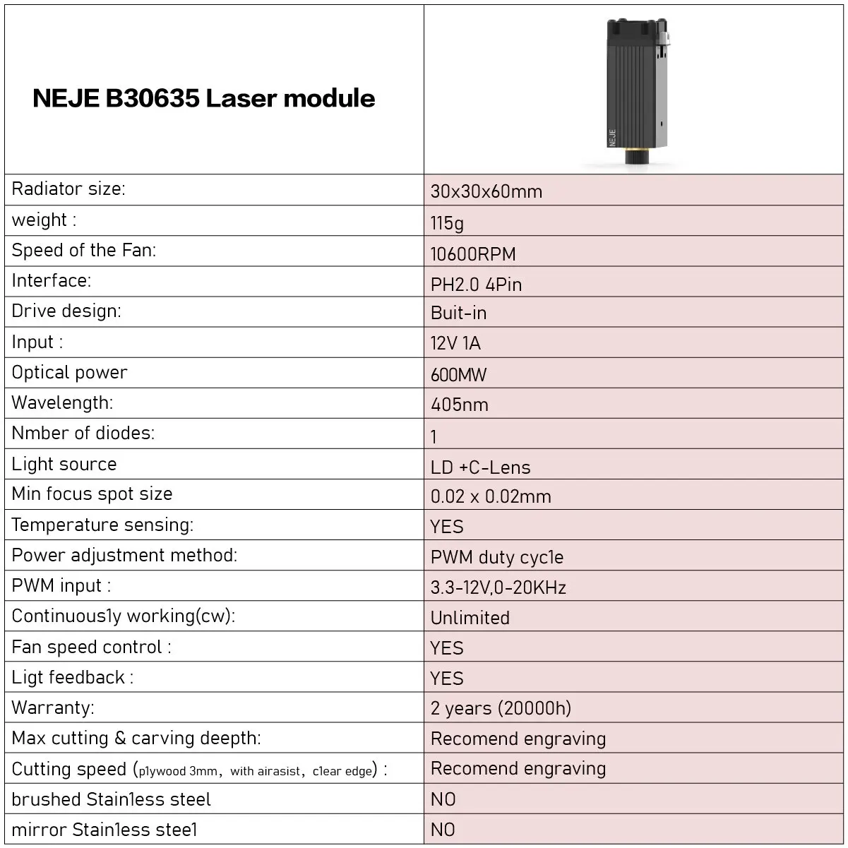 NEJE B30635 10 واط وحدة الليزر 40nm غرامة بمناسبة الرمادي النقش لتقوم بها بنفسك أدوات علامة ليزر ماكينة قطع وحفر