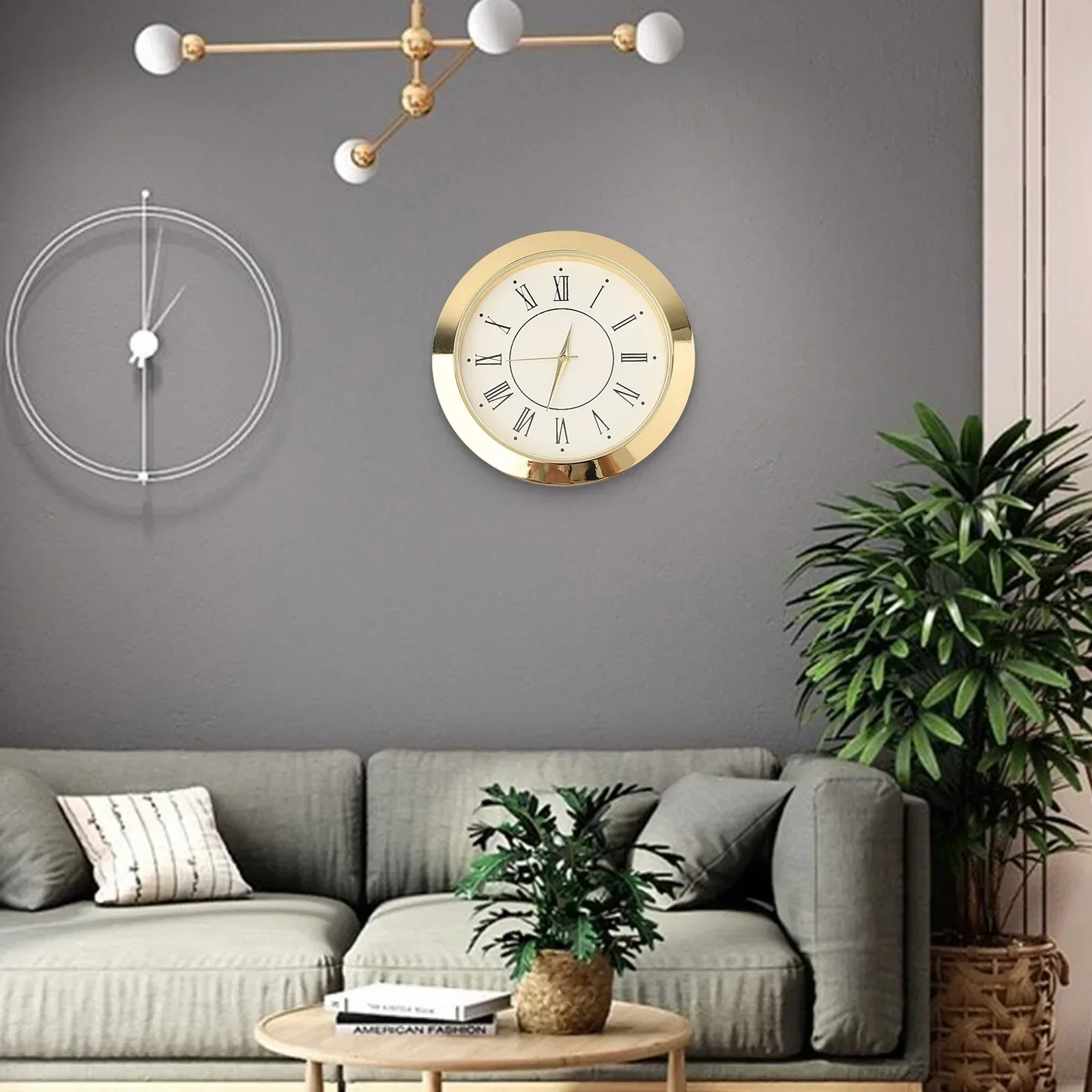 Craft Clock Insert Height 6mm Mini Clock Insert Silver Tone Bezel Easy Readability Exquisite Craftsmanship Gold Tone Bezel