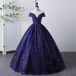 Ashley Gloria Sequin Quinceanera Dresses Classic V-neck Ball Gown Formal Party Dress Luxury Prom Dress For Girls