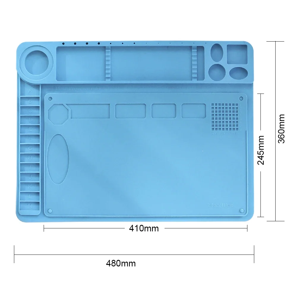 480x360mm Soldering Station Motherboard for Phone Computer Repairing Heat Insulation Working Mat with Ruler scale