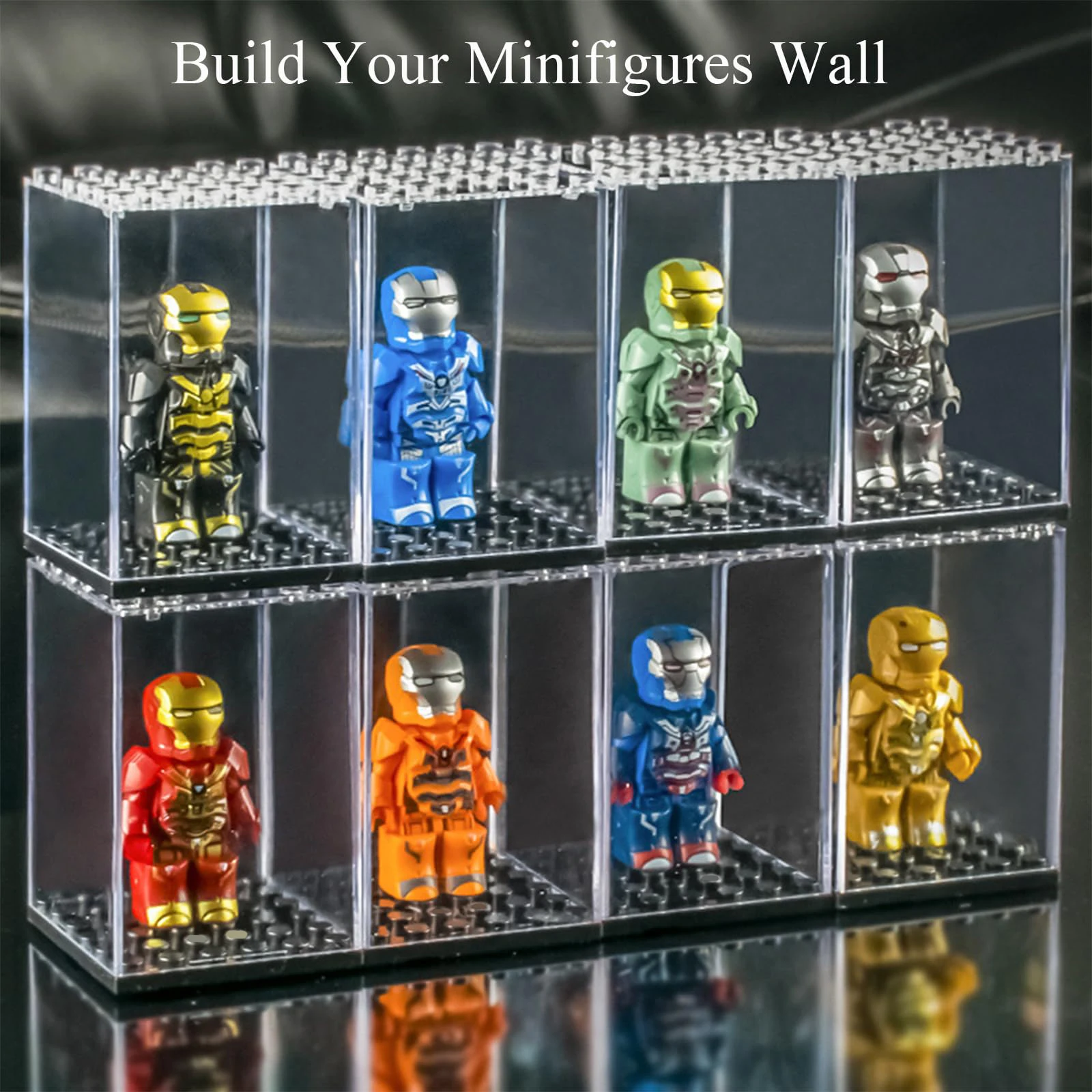 Acrylic Small Particle Lego Building Block Minifigure Stackable Display Box Transparent Dustproof Storage Box Desktop Case