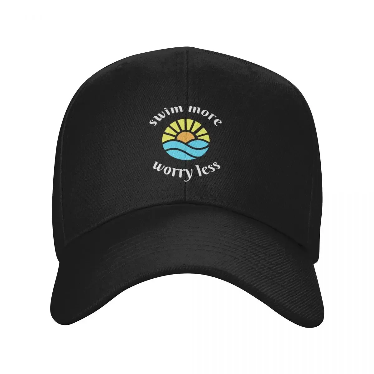 Swim More Worry Less Swimmer Baseball Cap party Hat Snap Back Hat Mens Hats Women's