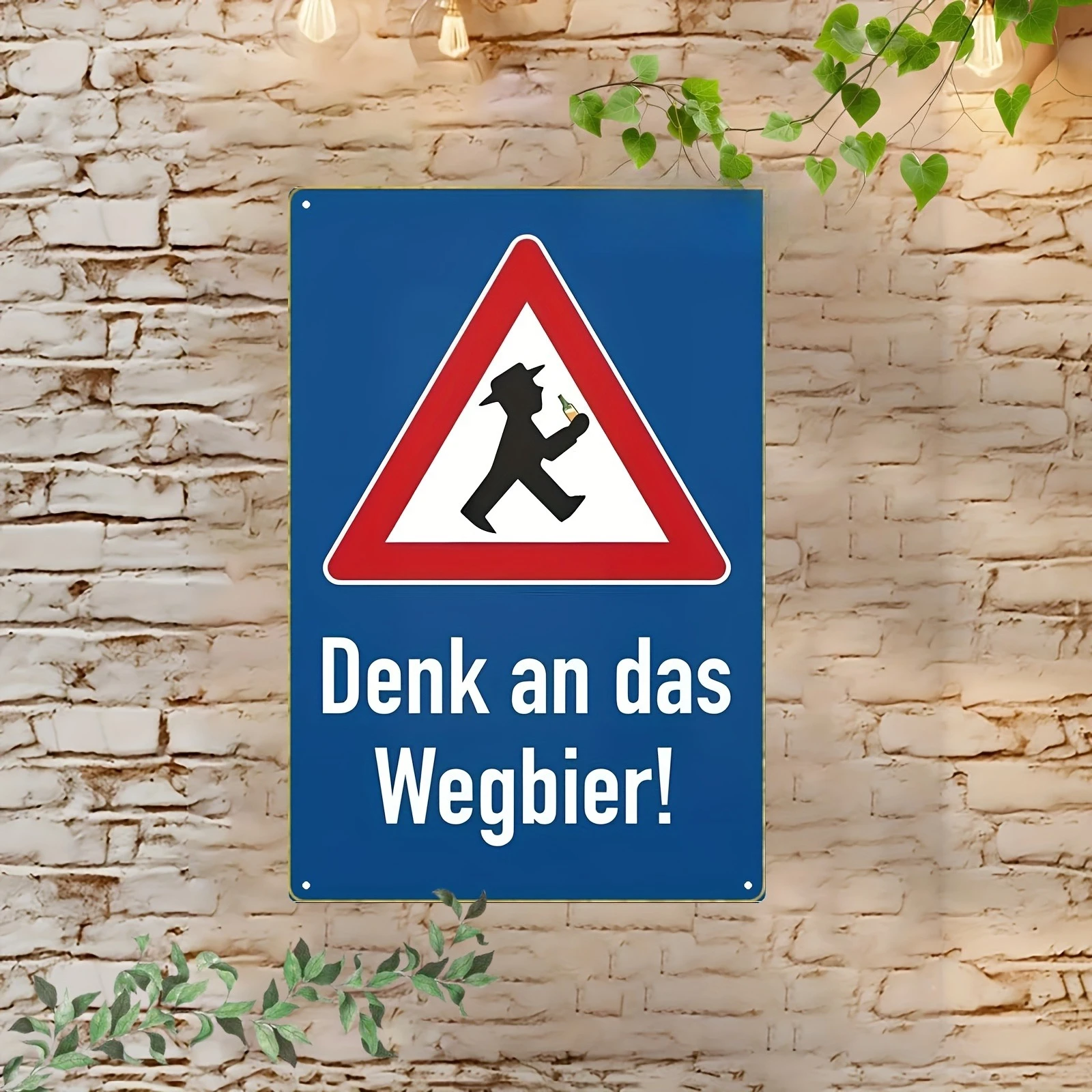 2D Flat, 2D Flat Vintage Iron Traffic Sign Wall Decor - Traditional Bavarian 