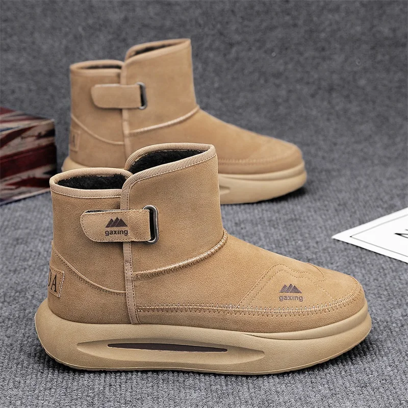 

Men's Snow Boots, Winter Fleece-Lined, Thickened, Warm Cotton Shoes, Casual Non-Slip High-Top Loafers