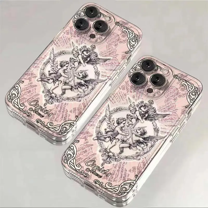 

Middle Ages Retro Cupid Angel Clear Case For Samsung A73 A72 A71 A55 A52 A51 A50 A34 A35 A33 A32 A31 A30 A24 A23 A22 5G Cover