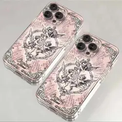 Middle Ages Retro Cupid Angel Clear Case For Samsung A73 A72 A71 A55 A52 A51 A50 A34 A35 A33 A32 A31 A30 A24 A23 A22 5G Cover
