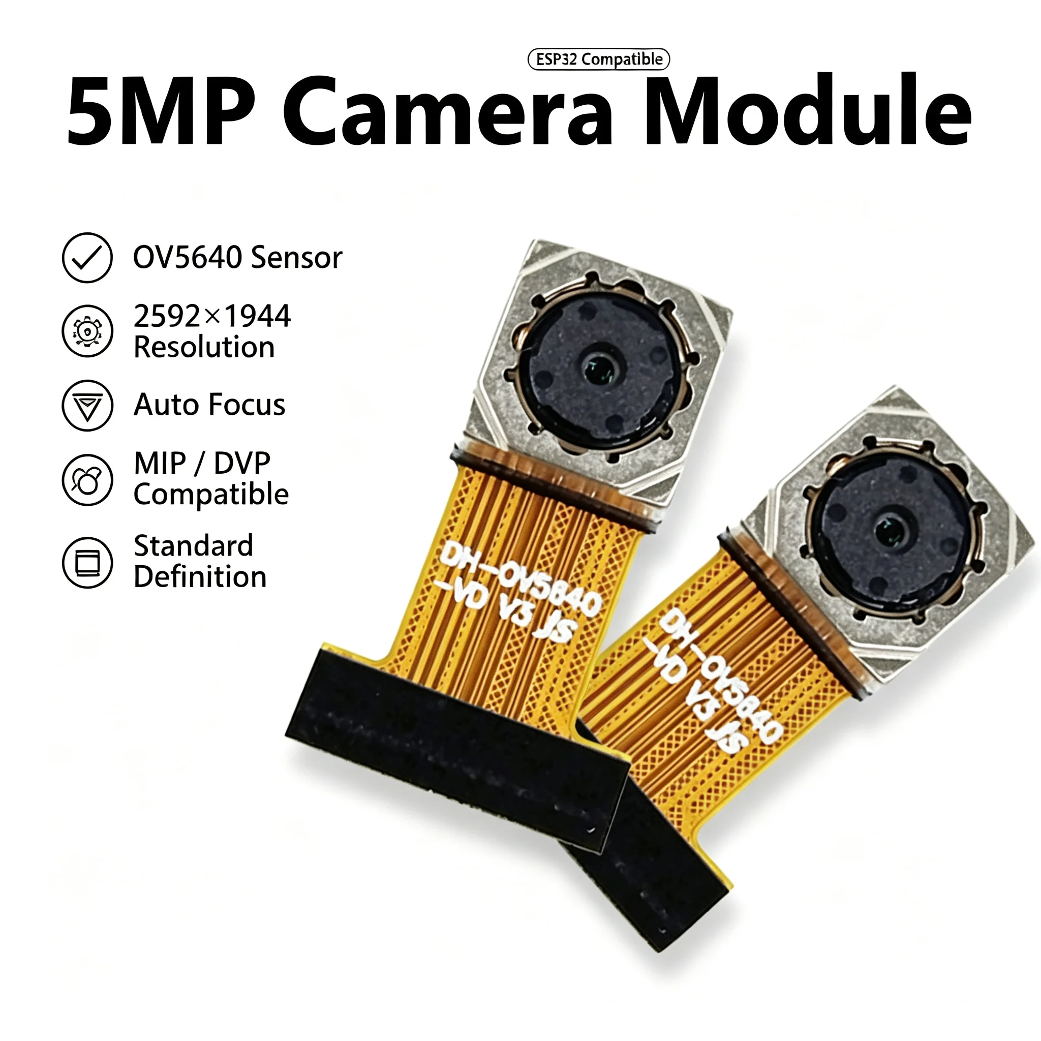 OV5640 5MP Auto Focus Camera Module MIPI DVP Interface for ESP32 Development Board