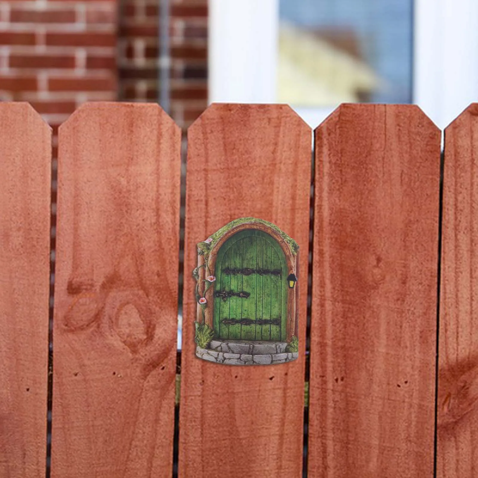 

4pcs Green For Trees Trunk Outdoor Wooden Miniature Doors Diy Micro Landscape Elf House Accessories Decoration Wood Fairy Door