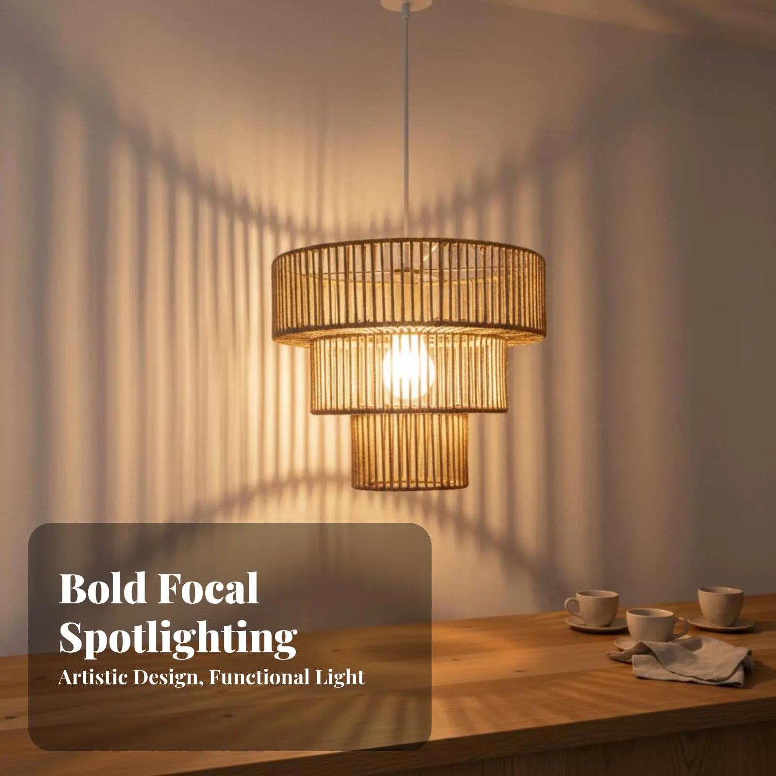 Woven Paper Rope Lampshade Natural Aesthetic Rope Lamp Shade Woven Lampshade Lightweight Black Tiered Drum Shade for Bar