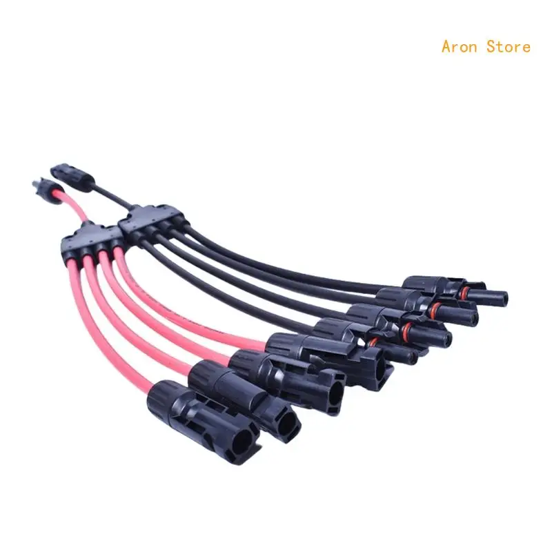 Solar Panel Y Connector Cables 10AWG Renewable Energy Solar Panel Connector Simple Installation for Double Panel Linking H3CF