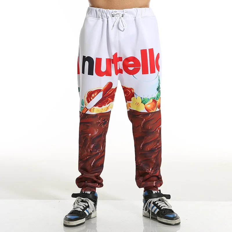 

New 3D Printing Painted Nutella Food Fashion Men Women Tracksuits Crewneck Hip Hop Pants Plus Size S-7XL Streetwear