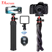 FANGTUOSI Flexible Octopus Tripod Bracket for Mobile Holder DSLR 2 in1 Design Tripod With Adjustable Stand Cold Shoe 1/4'' Screw
