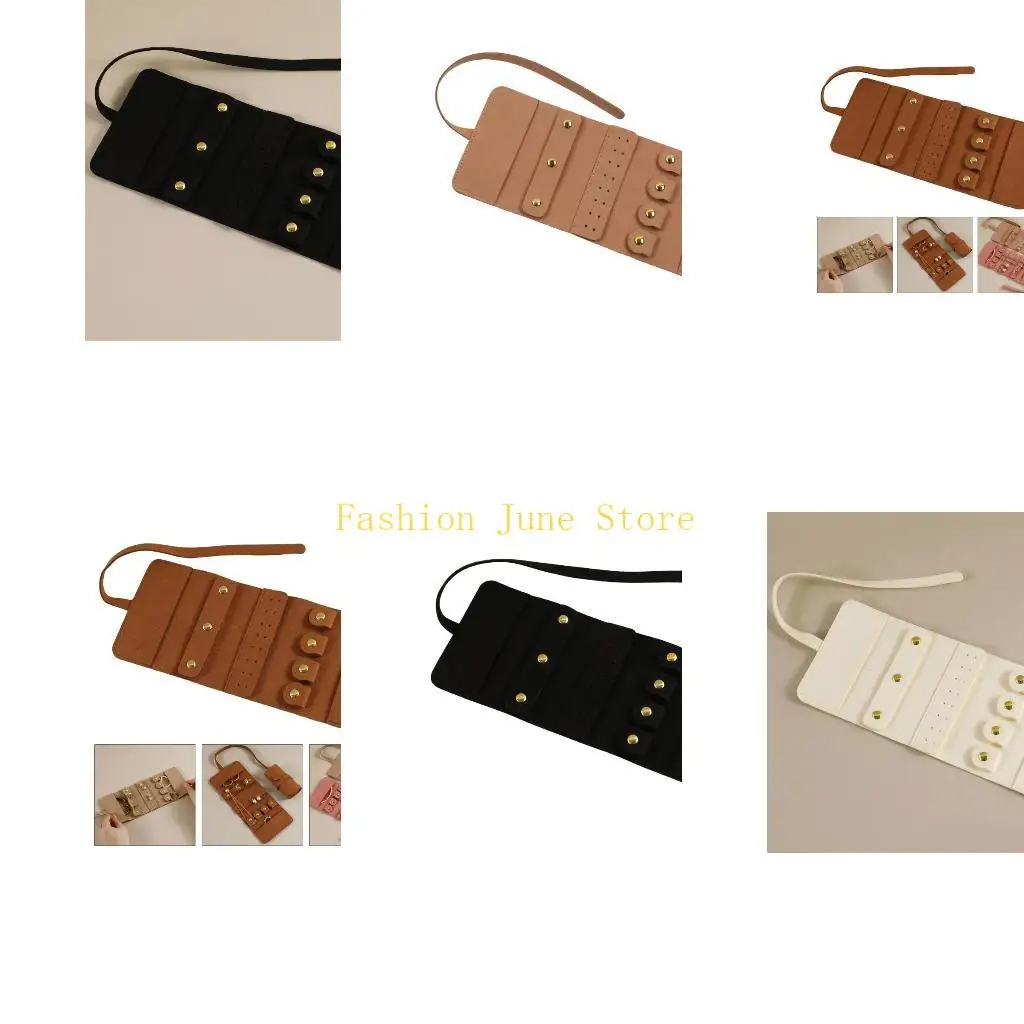 

N5KA Универсальный футляр для ювелирных изделий в рулонах, портативный ящик для хранения ожерелья/серьг/колец/браслета/часов,