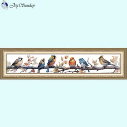 Joy Sunday Bird Pattern Cross Stitch Kit 14ct White 16ct 11ct Printed Canvas Fabric DIY Handmade Embroidery Home Decor Crafts