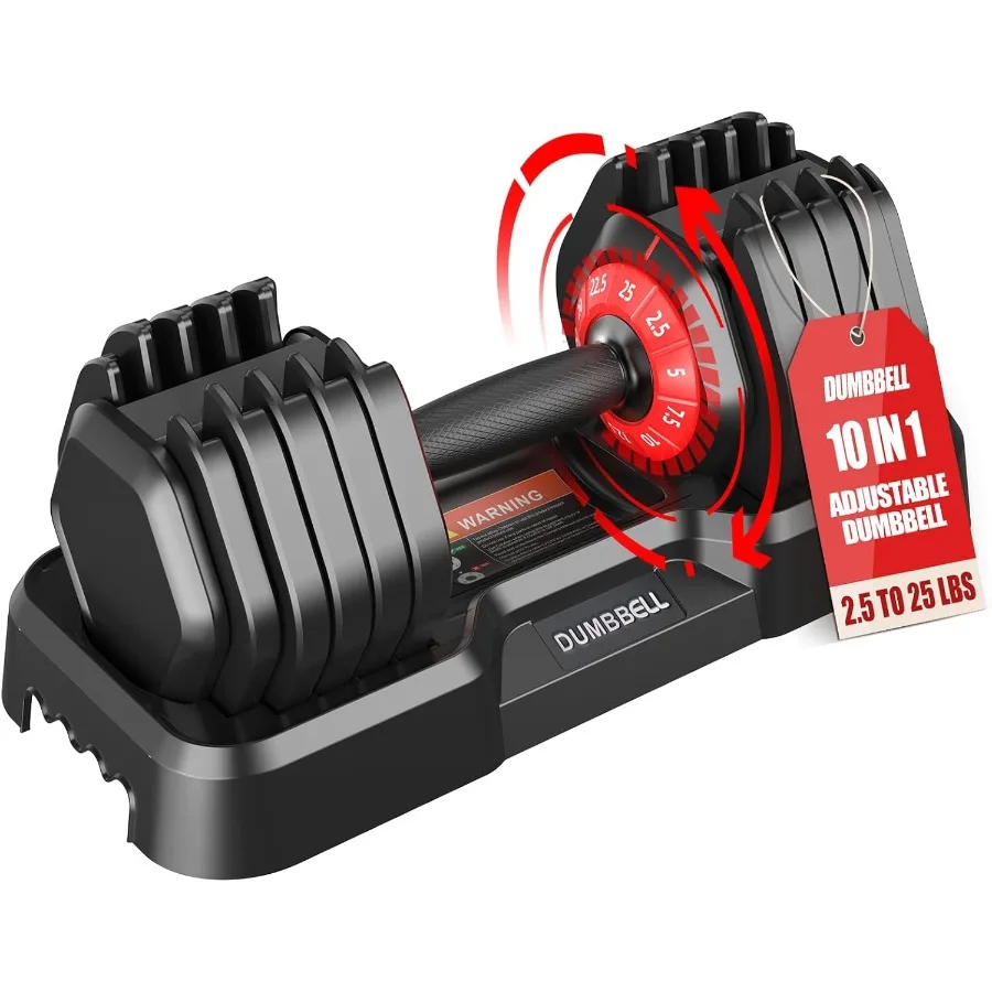 25 52.5 55LBS Adjustable Dumbbells Set with AntiSlip Handle and Fast Adjust Weight Mechanism Dual Safety Locking System for Sec