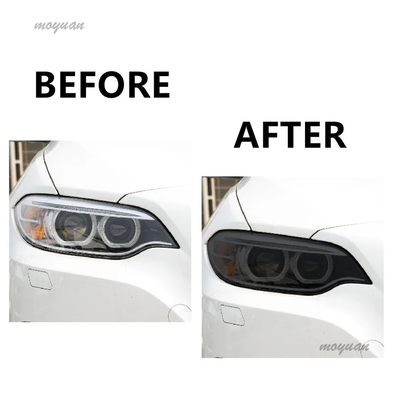2 Pcs For BMW 2 Series F22 F23 2014-2019 Car Headlight Tint Black Protective Film Protection Transparent TPU Sticker Accessories