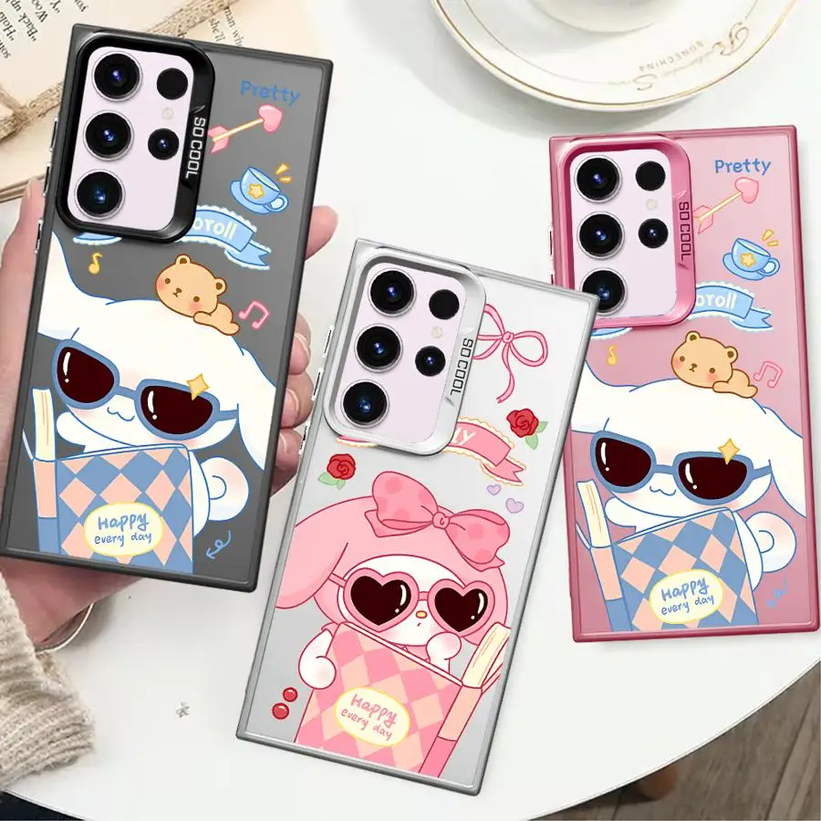 حافظة لهاتف سامسونج جالاكسي S23 S24 S25 Ultra S20 S22 S23 FE نوت 20 S21 Plus S24FE غطاء شل لطيف سينامورول كورومي #3