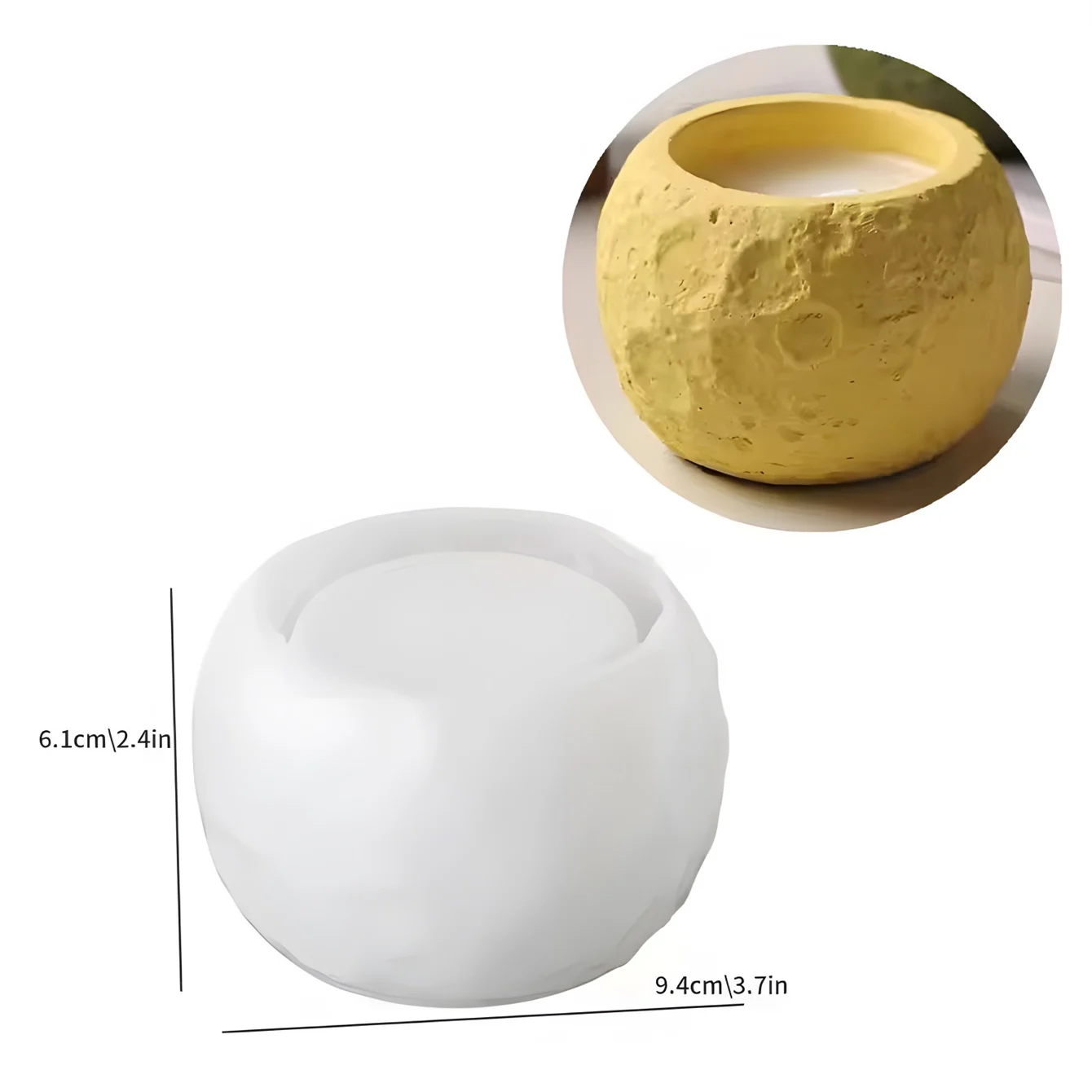 Space Stone Texture Cement Circular Jar Silicone Mold Storage Box DIY Scented Candle Cup Succulent Flower Pot Gypsum Clay Mold