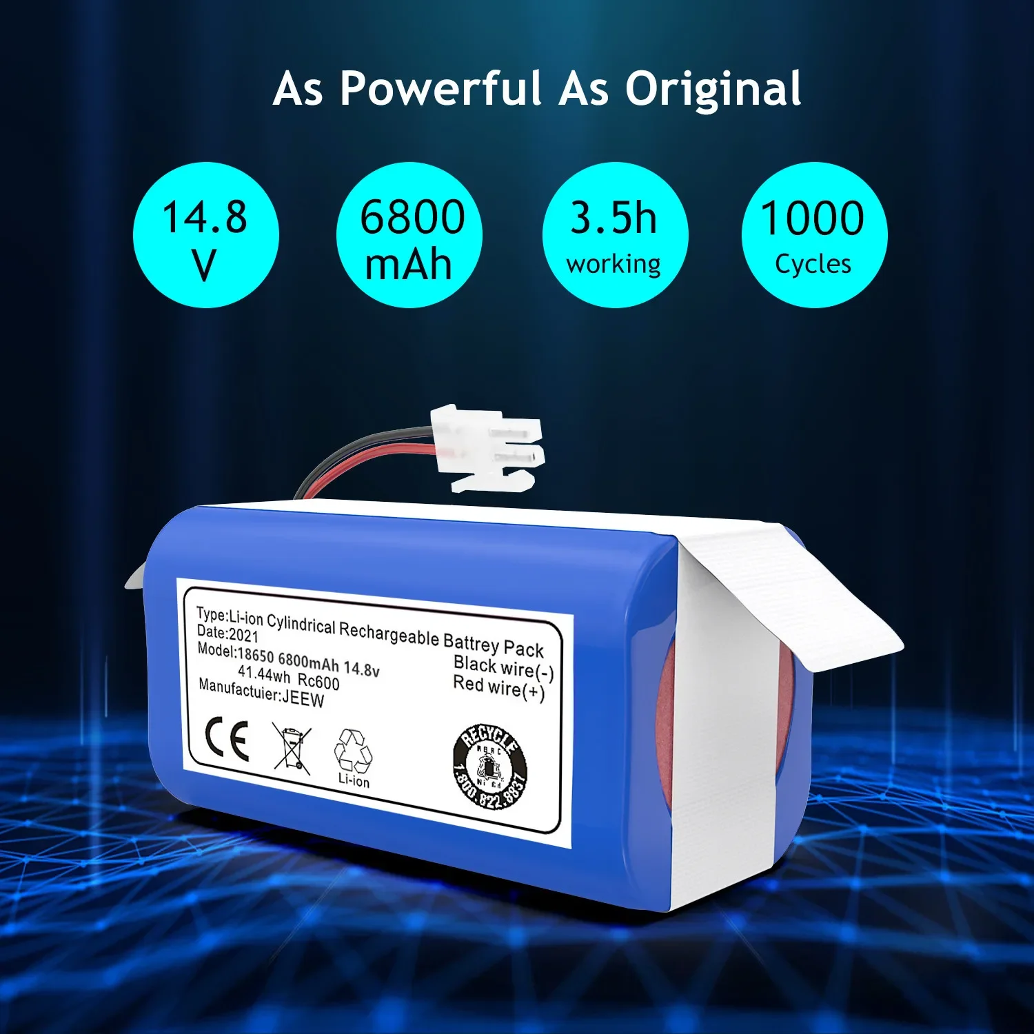 14,8 V 9800mah Batterie Des Gutrend Stil 220 Roboter Staubsaugers Li-Ion 18650  Wiederaufladbare  Smart Home Zubehör image 3