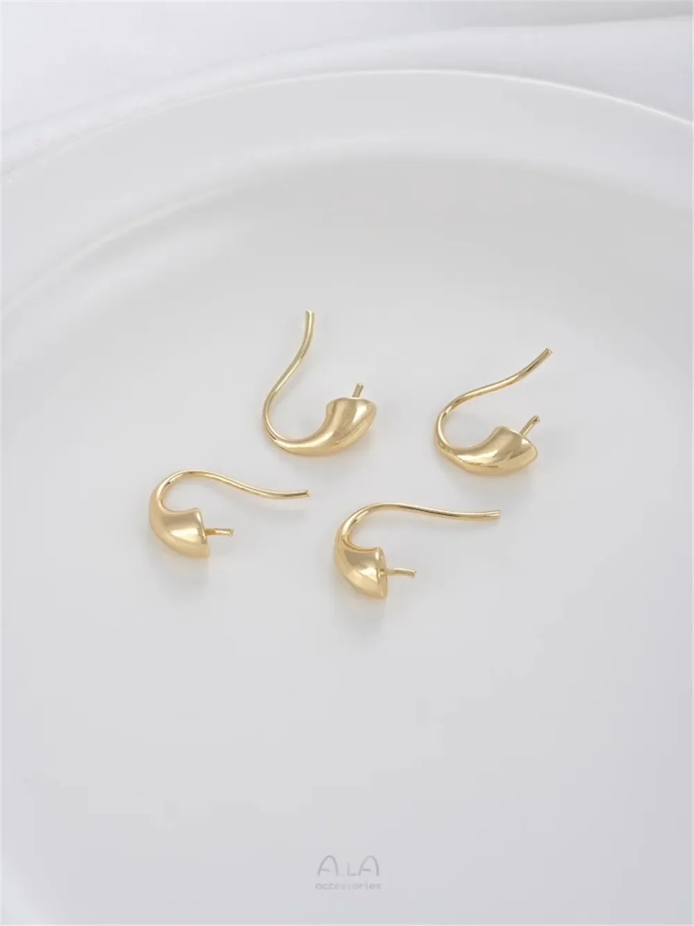 14K Gold Package Droplet Shaped Bead Ear Hook DIY Handmade Adhesive Pearl Earrings Ear Jewelry Accessories Material E357