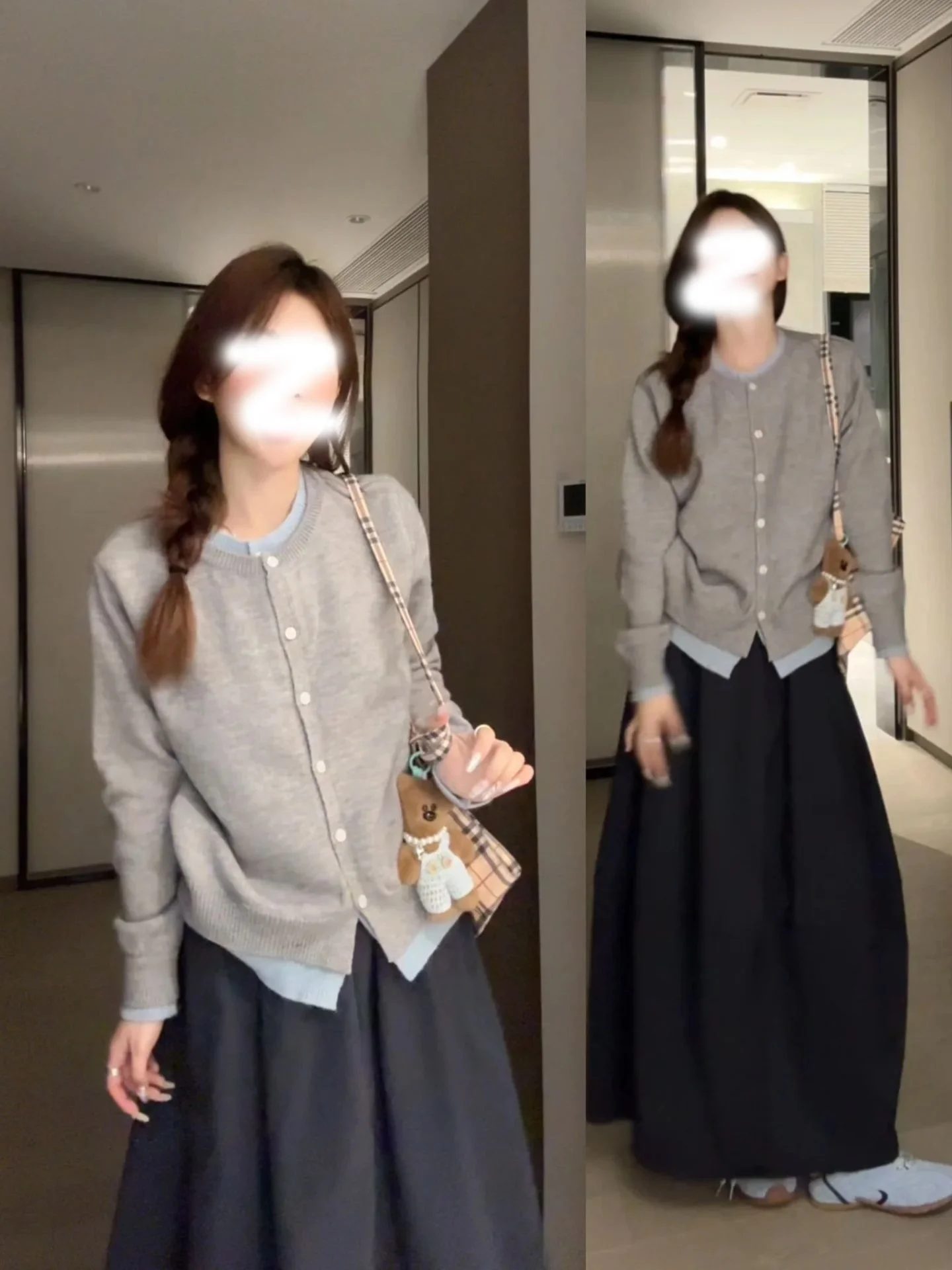 

Осенний корейский вязаный свитер Sle ey ort, женский длинный дизайн свека, утягивающий кардиган, верхняя одежда, милый свободный крой, круглый Ne