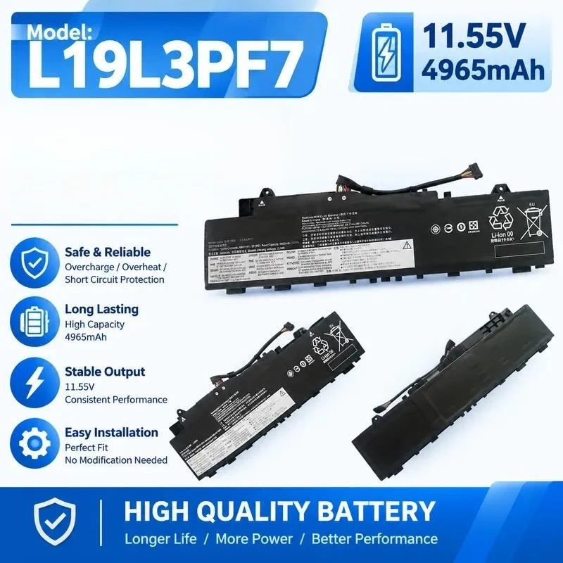 Replacement Battery for Lenovo Xiaoxin Air-14IIL/ARE/ITL/ACL/ALC L19C3PF3 L19L3PF7 Laptop Notebook Power Supply